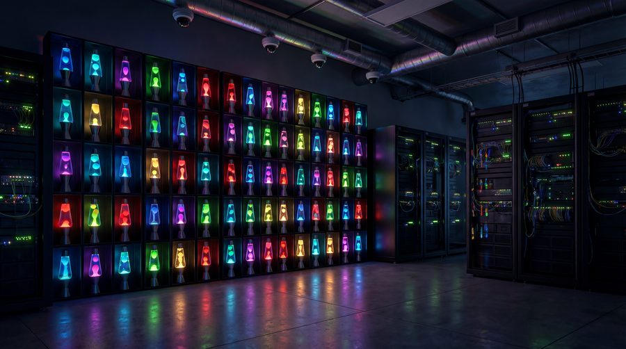 Cloudflare's wall of 100 lava lamps used as a randomness source