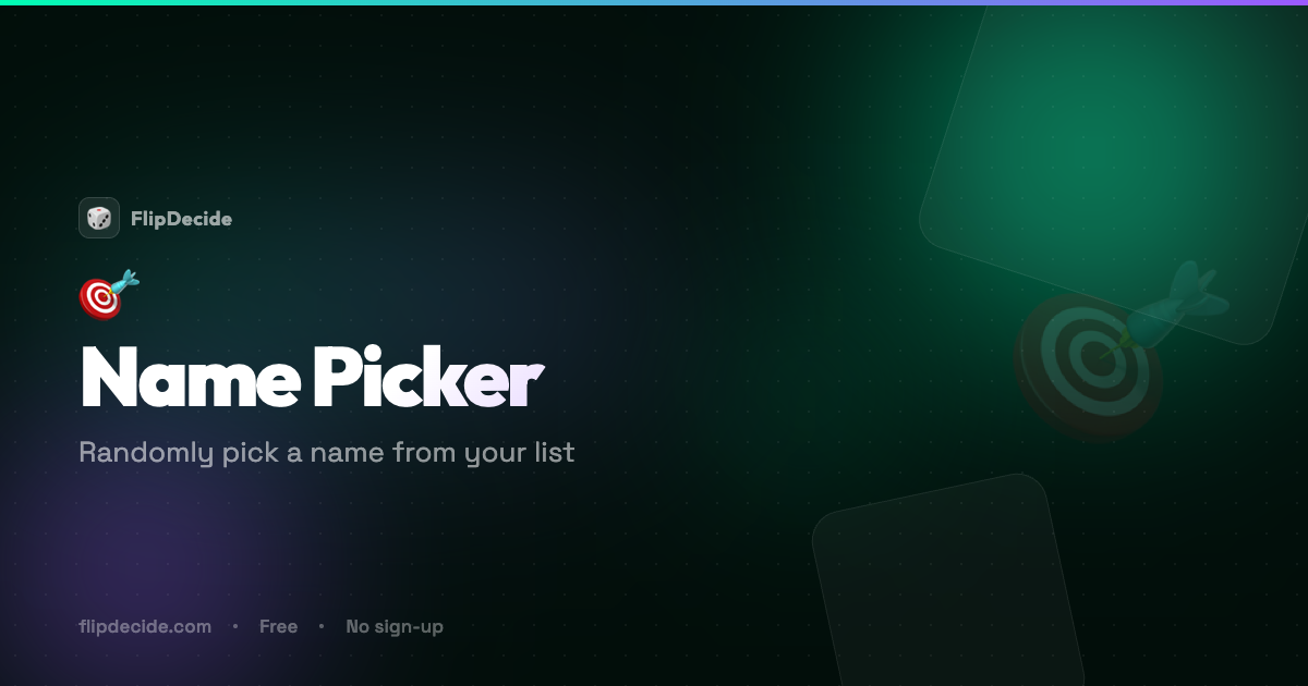 Random Name Picker — Pick a Name From a List | FlipDecide